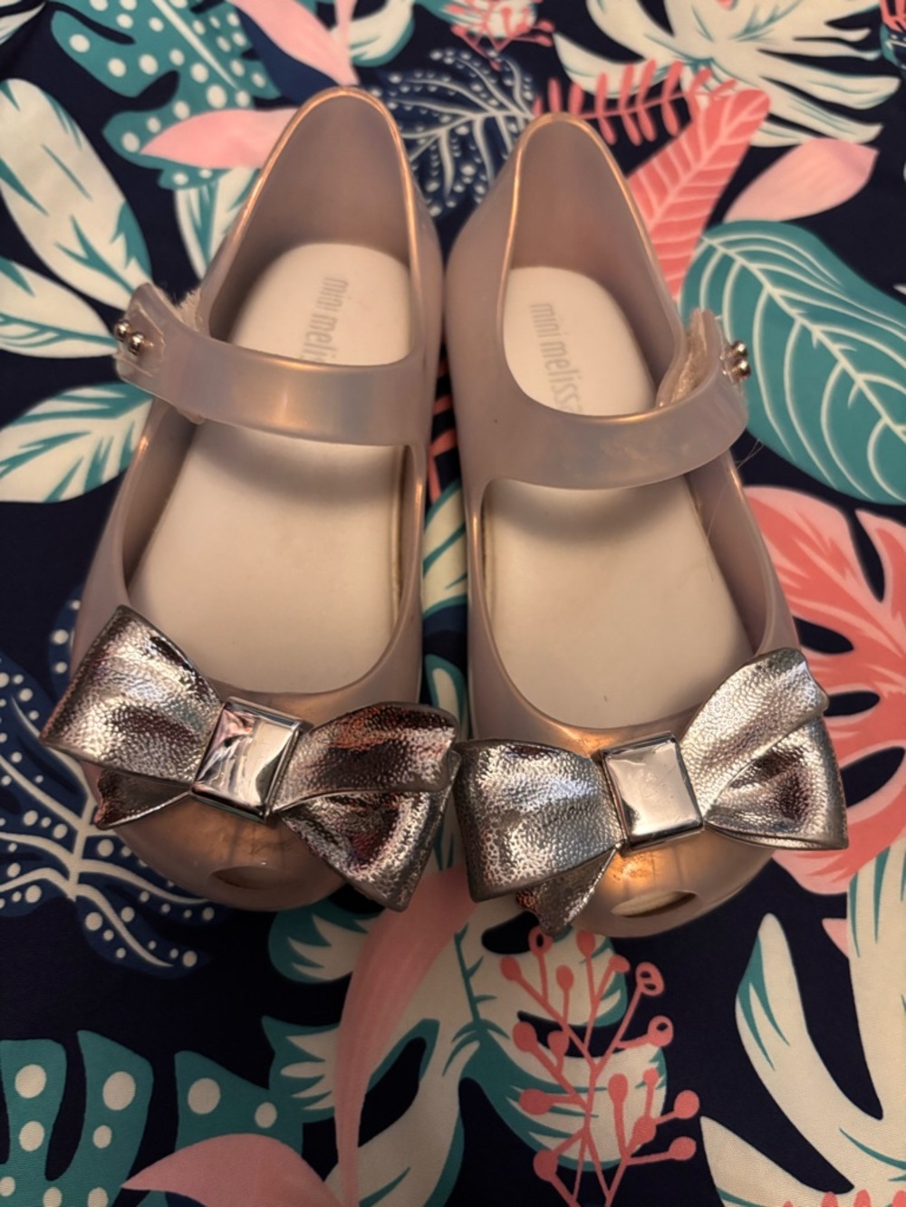 2 for $25 - Mini Melissa Girls' white Jelly Mary Jane’s
